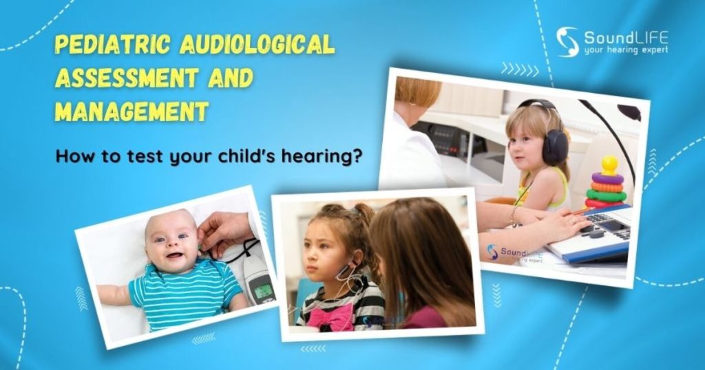 Pediatric audiological assessment: Infants and children undergoing hearing tests.